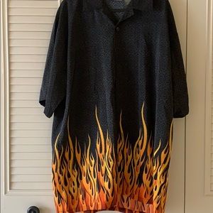 Oversized FLAMES button up